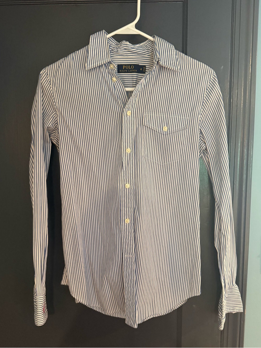 Polo by Ralph Lauren Women’s Navy & White Stripe Button-Down Shirt